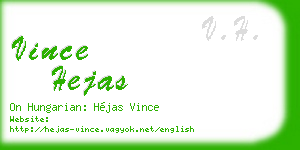 vince hejas business card