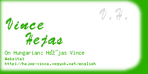 vince hejas business card